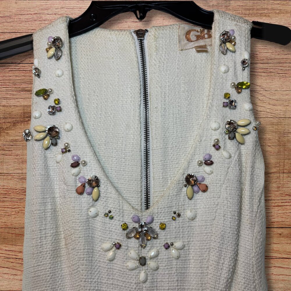 Gorgeous GB Beaded Fit & Flare Dress - Ivory XS - Picture 4 of 6